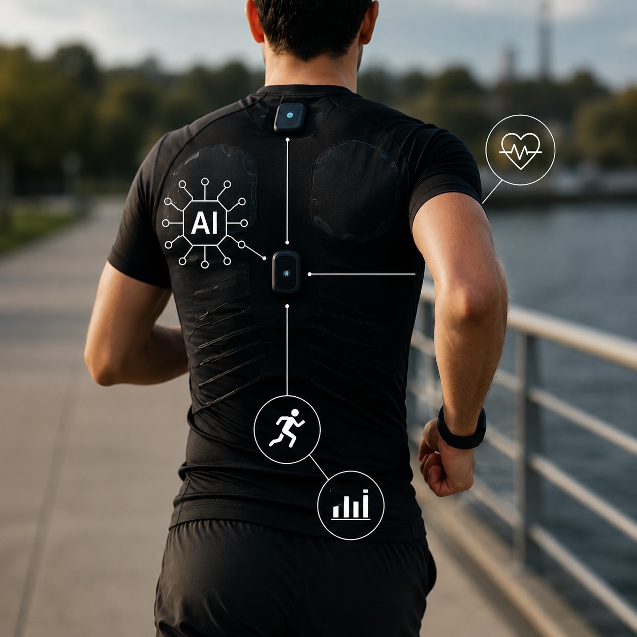 Integrazione tra sportswear intelligente, raccolta dati in tempo reale e algoritmi di Artificial Intelligence per l'analisi delle performance sportive e del benessere dell'utilizzatore.